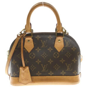 LOUIS VUITTON Monogram Alma Bag Handbag Shoulder Brown Leather